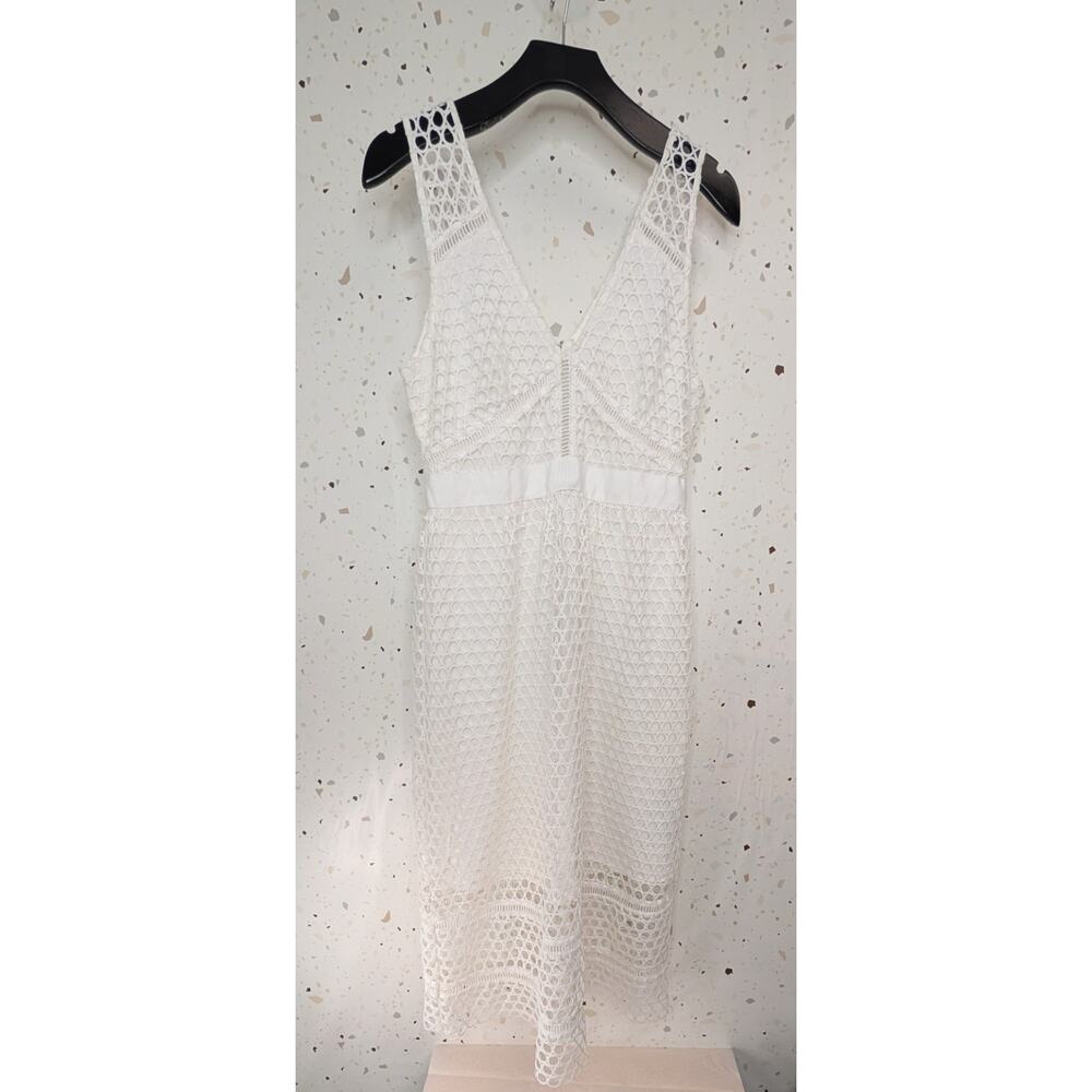 Abercrombie & Fitch Midi Crochet Lined Zipper Sleeveless Dress Size Small EUC